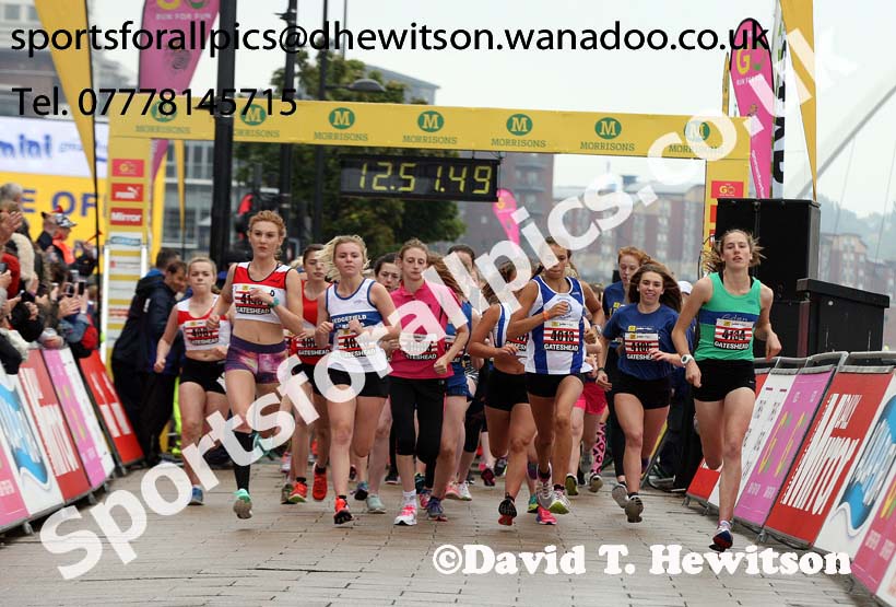 Girls Junior Great North Run. Photo: David T. Hewitson/Sports for All Pics